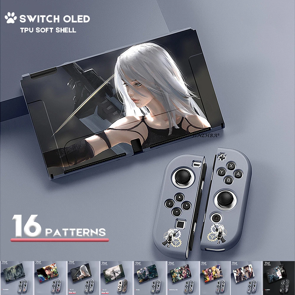 

Mechanical Nintend Switch Oled Case Cartoon Fairy League Anti-scratch TPU Soft Full Cover Back for Switch Oled Grip Shell