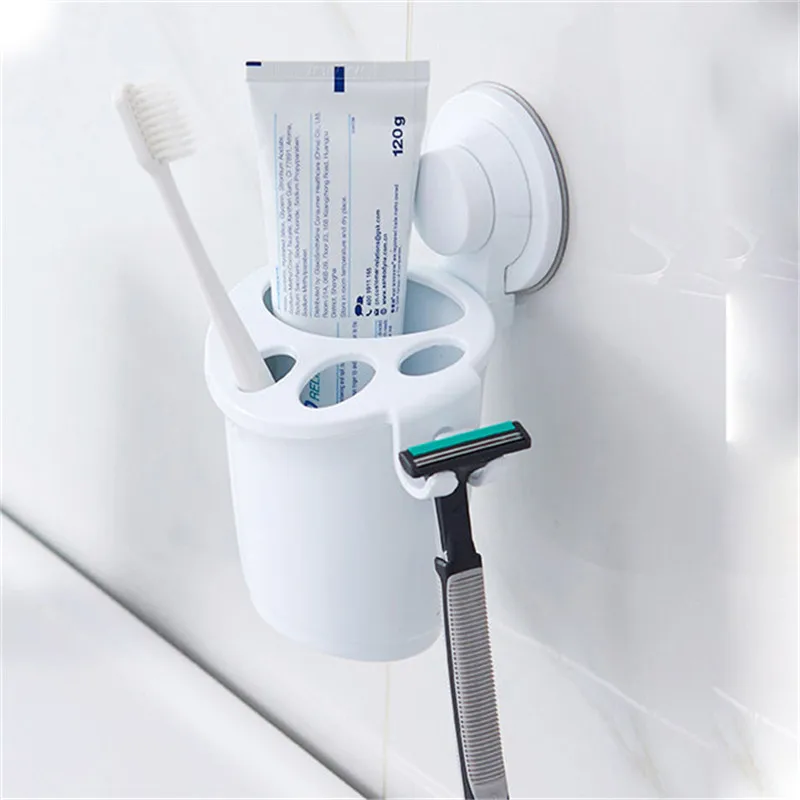 Многофункциональный настенный держатель для зубных щеток белого цвета Товары