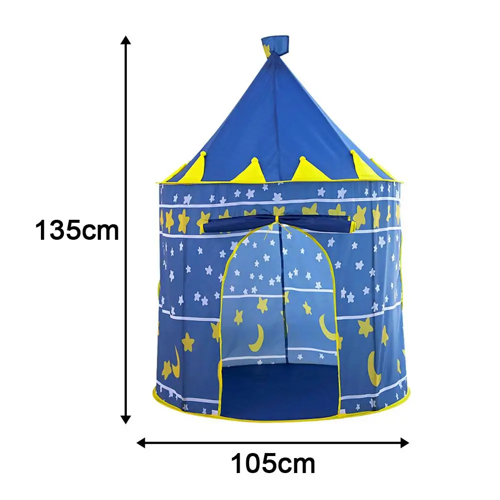 

Portable Children Play Tent Folding Princess Prince Play Tent With Bag For Indoors Outdoors Two Ventilation Windows