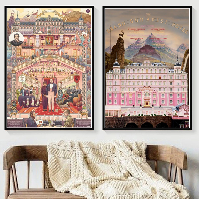 Домашний Декоративный постер, холст, настенное искусство, принт, хит, Grand Budapest, отель, фильм, классический комический подарок, картина, спальня, Модульная картина