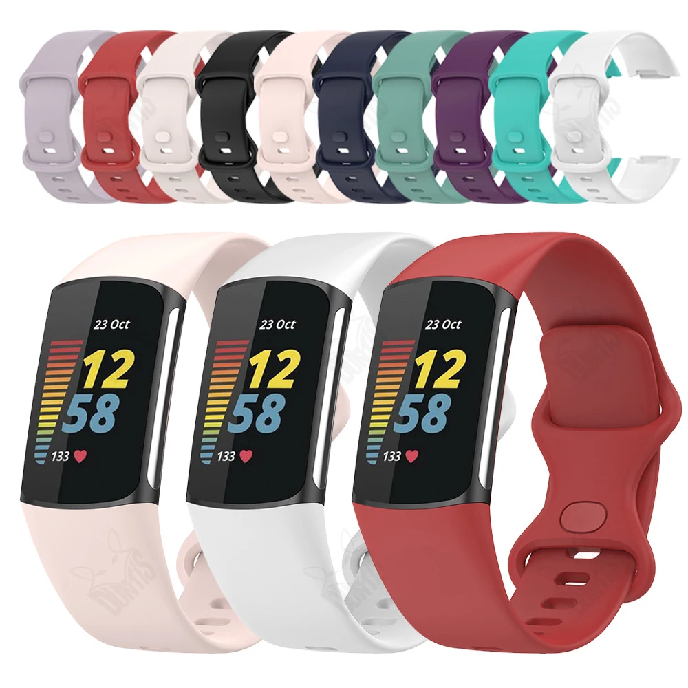 

Silicone Band For Fitbit Charge 5 Watch Bracelet Bands Replacement Multi-color Wristbands WatchBand Charge 5 Strap Accessories