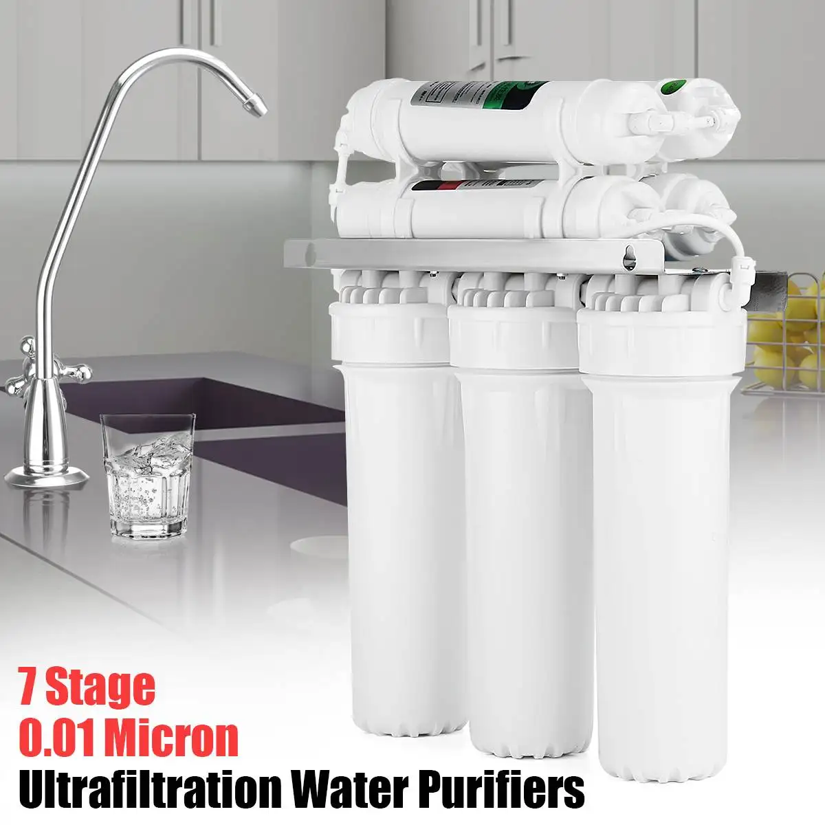 

7 Stage UF Ultrafiltration Drinking Water Filter System Home Kitchen Purifier Water Filters With Faucet Valve Water Pipe