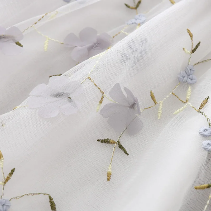 Летнее Детское газовое платье POSH DREAM с цветочной вышивкой корейское принцессы