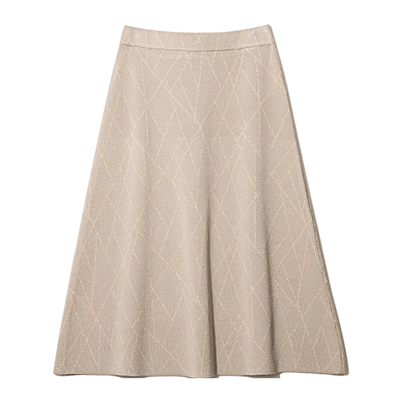 2019 высокая талия трикотажная женская а-силуэт длинная юбка модная в полоску для