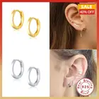 Простые милые маленькие кольца для девочек, серебряные серьги 925 пробы в стиле бохо, Классические минималистичные очаровательные серьги-гвоздики, тонкие кольца