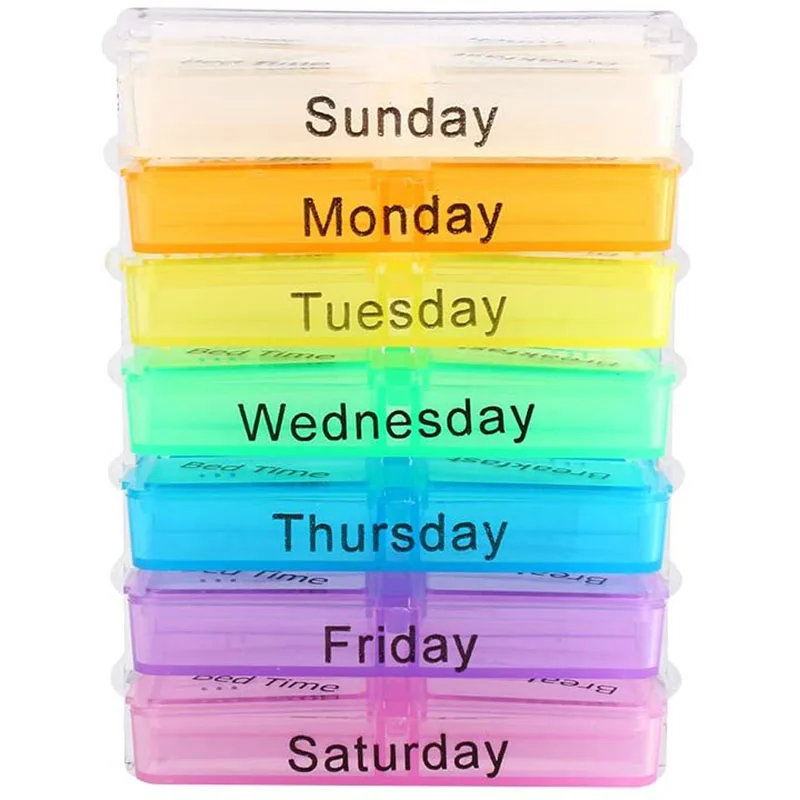 7 дневный недельный диспенсер Am Pm устройство для сортировки планшетов органайзер