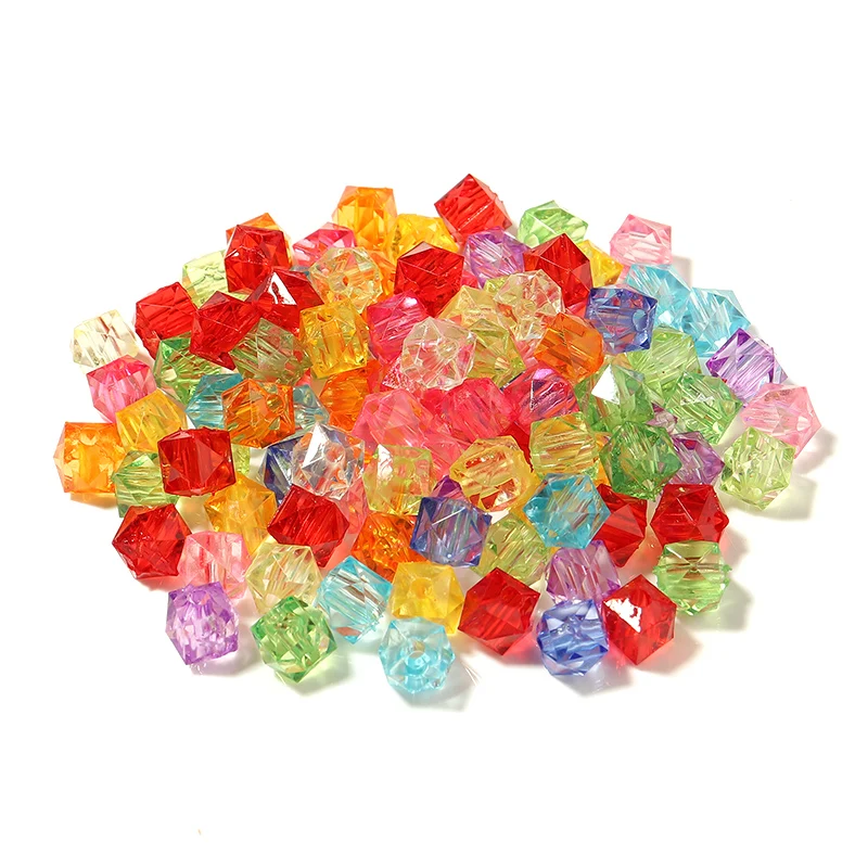 

100Pcs/Lot 8mm Acrylic Section Colorful Beads For Jewelry DIY