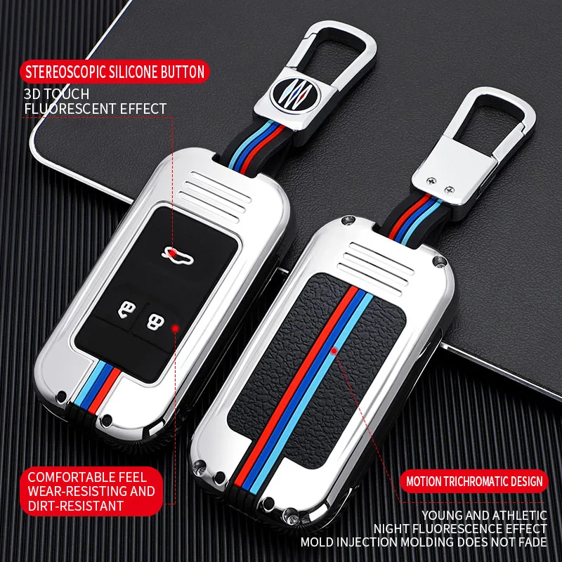 

Zinc Alloy Silica Gel Car Key Case Shell Buckle Luminous For Chery Tiggo 5X 7 8 2019 2020 Set Of Bracket Accessories High Qualit