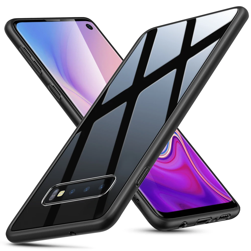 Black Чехол ESR из закаленного стекла для samsung Galaxy S10 Note 10 Plus, Роскошный Жесткий чехол для samsung S10 e, чехол-бампер для samsung S10 Plus - Цвет: Black