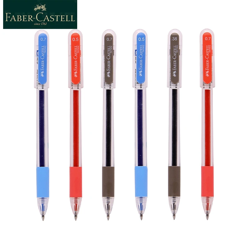 Гелевая ручка Faber Castell 0 38/0 5/0 7 мм черная/красная/искусственная ручки для экзамена