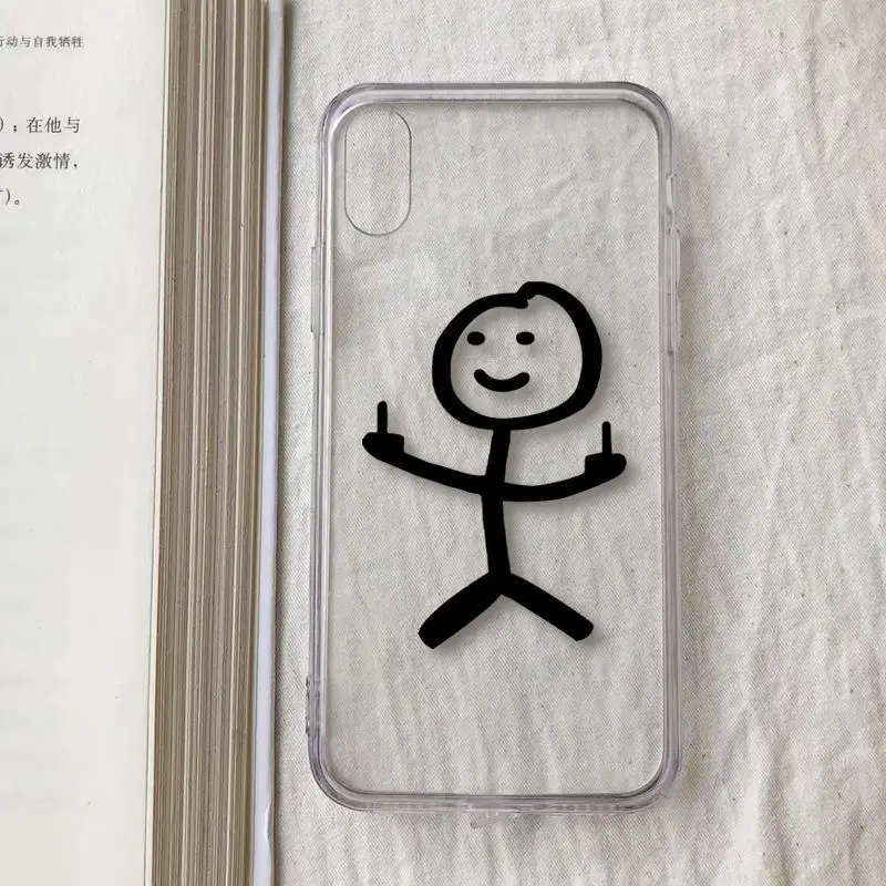 

Simple line children are suitable for iPhone 11 mobile phone case 12pro Apple 6s transparent Xr soft 7p/8 thinner Xs Max