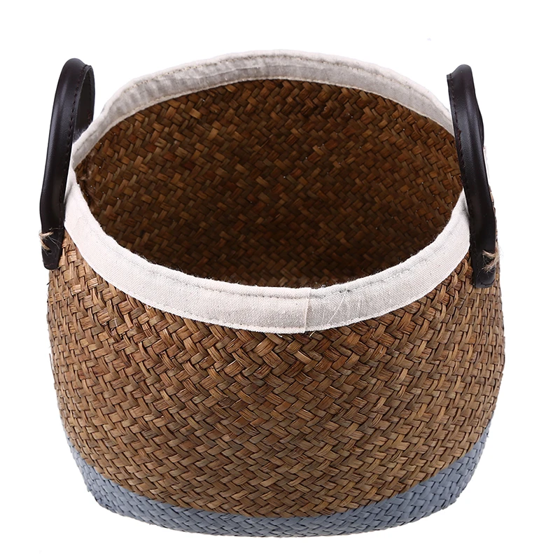 Корзина из морской травы ручной работы в пасторальном стиле большая плетеная