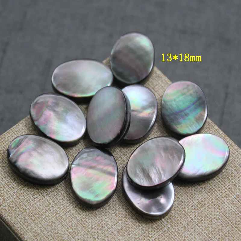 5 звёзд натуральная черная раковина прямое отверстие двусторонние овальные