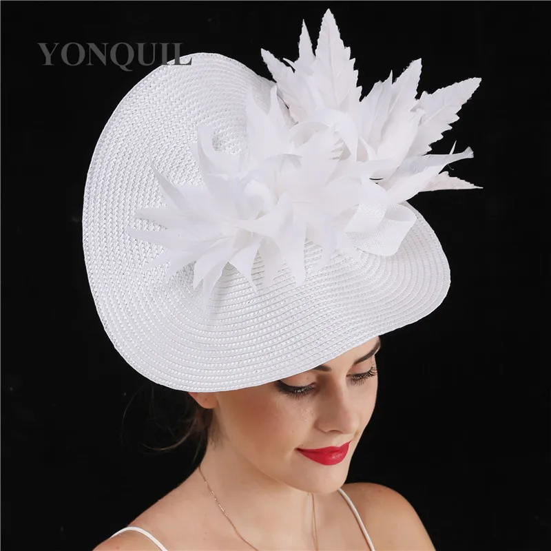 Kentucky Big Fascinators Hat Hairpin Lady For Wedding Hair Cocktail Church Hats Elegant Women Fedora Lady Fancy Flower Headwear images - 6