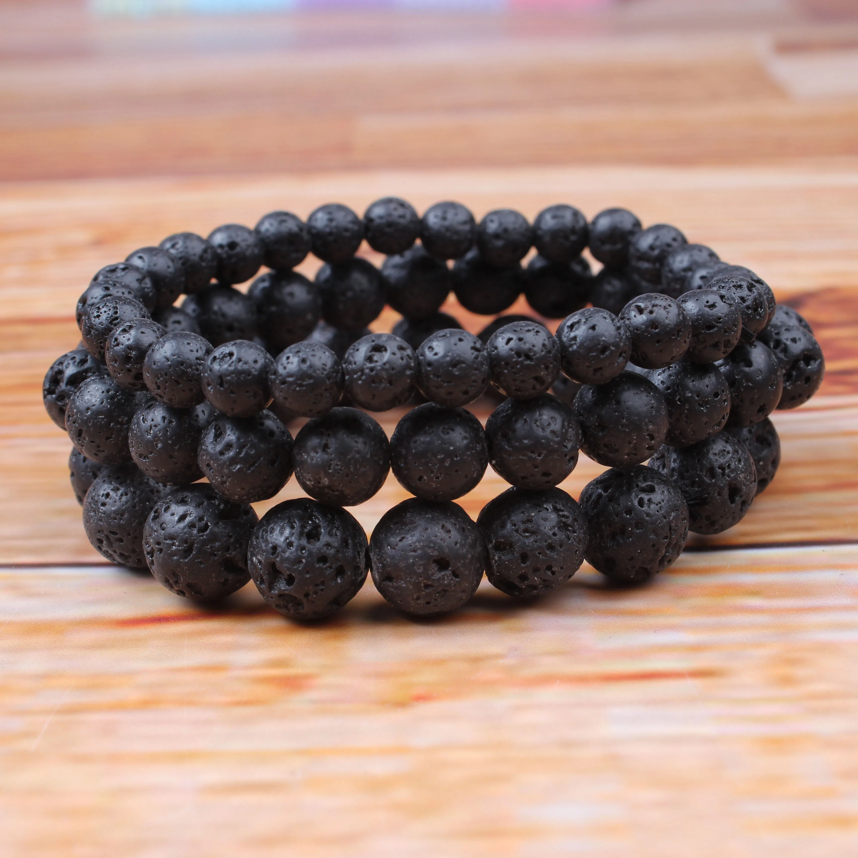 Браслет с подвеской из вулкана и натурального камня браслет бисера для йоги