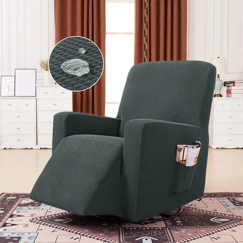 

Solid Recliner Sofa Cover Elastic Water Repellent Spandex Lounge Single Seat Couch Chair Slipcover Living Room Armchair Cover