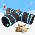 Туннели для кошек, забавные игрушки для домашних животных с 2-5 отверстиями, Складные Игрушки для котят, щенков, хорьков, кроликов, игровые туннели для собак