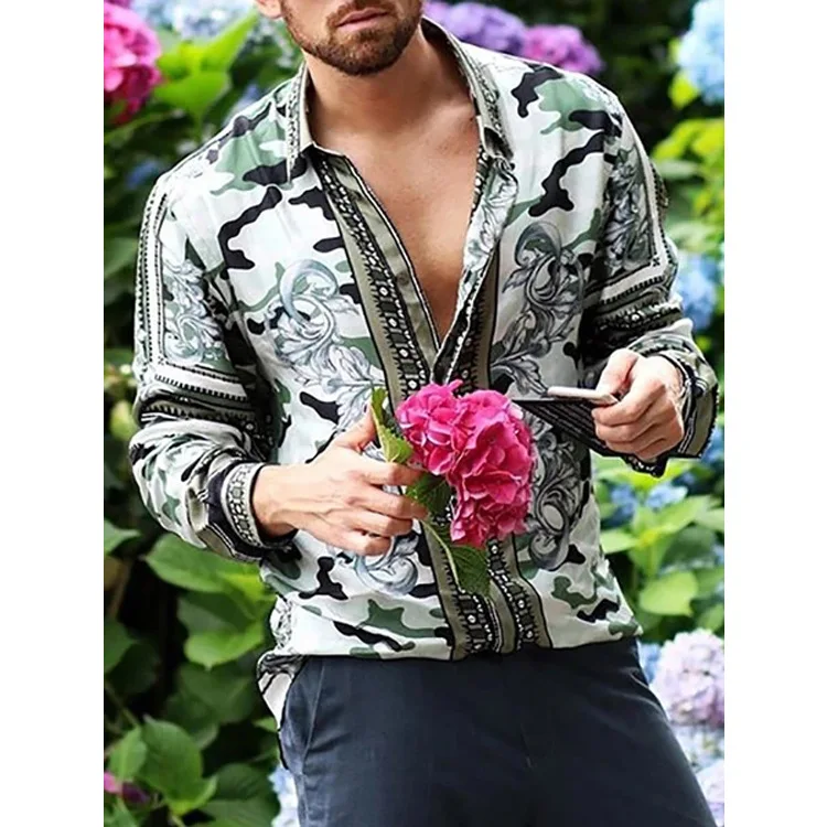 Модная повседневная мужская рубашка с длинным рукавом на весну и осень новая