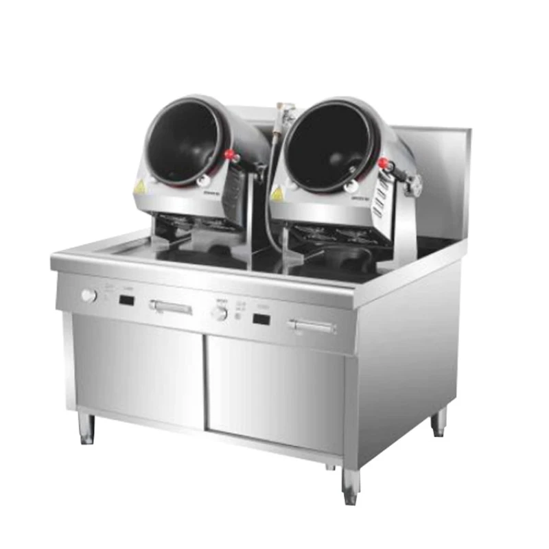 

Cooking Machine High-power Large 5KW*2 Fully Automatic Intelligent Stir Fry Fried Restaurant Wok Kitchen Equipment Commercial