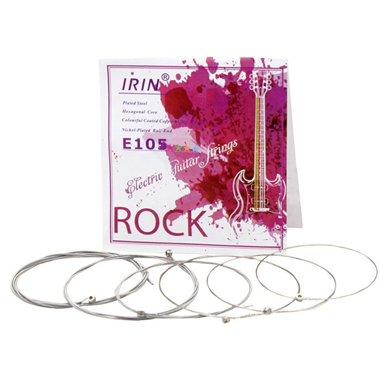 

IRIN E105 6 шт. аксессуары для электрогитары с шестигранным сердечником и медной обмоткой (.010-.046 дюймов)