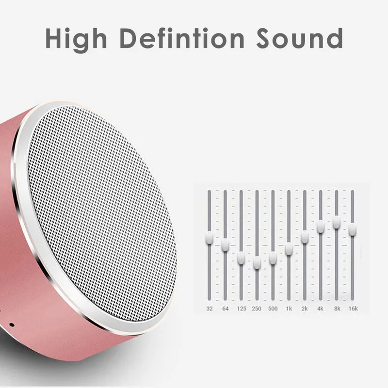 

Portable Bluetooth Speaker Mini Wireless Audiophile Stereo Subwoofer Speaker High Quality Metal Diaphragm AUX TF Card MP3 Player