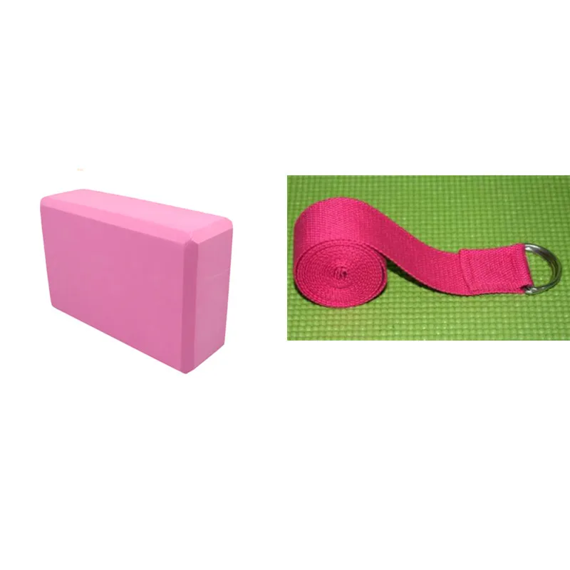 block and belt 1830*610*6 мм ТПЭ Коврик для йоги с позиционной линией нескользящий коврик для начинающих экологический фитнес гимнастический коврик поясные блоки - Цвет: block and belt