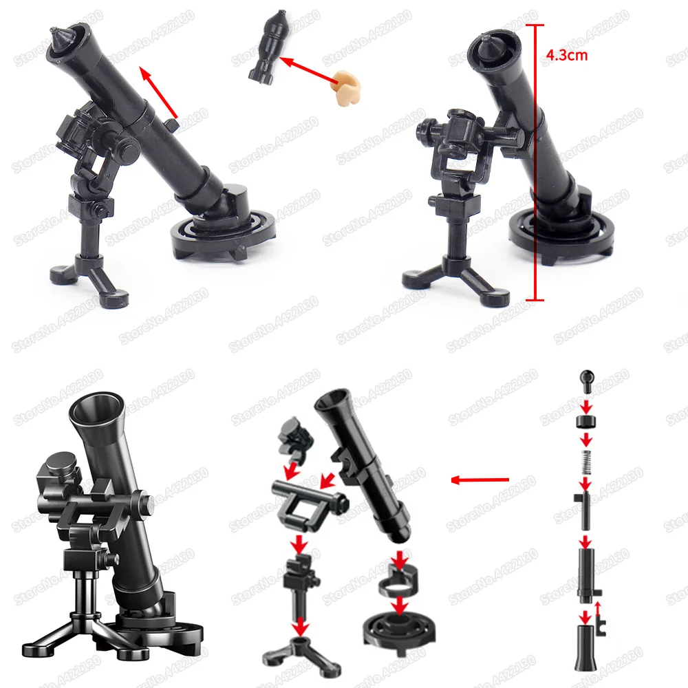 Военные строительные блоки M252 типа Миномётные Конструкторы немецкая армия мини