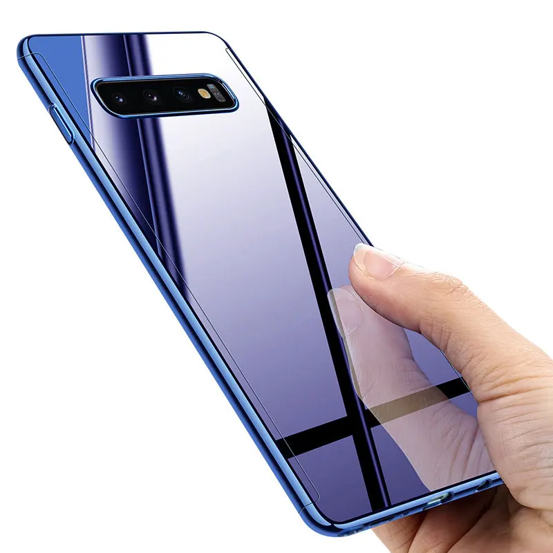 Для samsung Galaxy S10 роскошное покрытие для чехла 360 PC зеркальная поверхность задняя