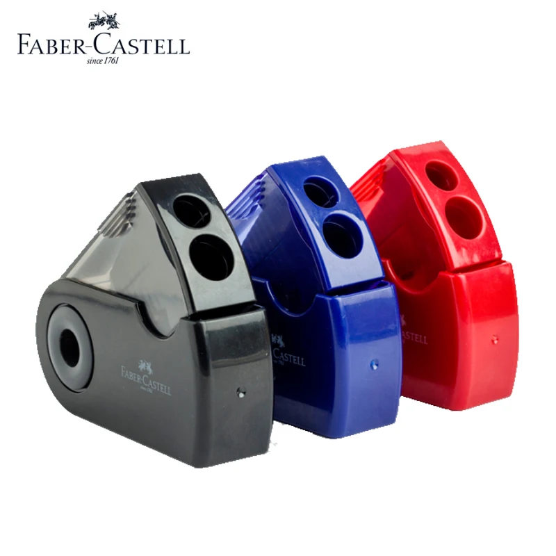 FABER-CASTELL Push Pull Double Pencil Sharpener Single Hole Double Hole Multifunctional Office Stationery Supplies Tool 1pcs novelty sweet lollipop shape pencil sharpener cutte double hole pencil sharpener studentrs stationery