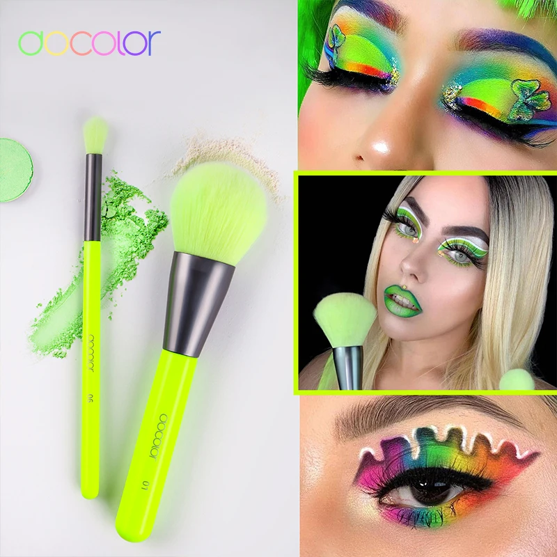 Docolor 10/15 шт неоновые кисти для макияжа Профессиональная пудра Тональная основа