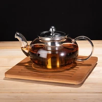 glass teapot with 304 stainless steel kettle tea infuser filter tea pot for bubble puer tea teaware taste teapots heat resistant