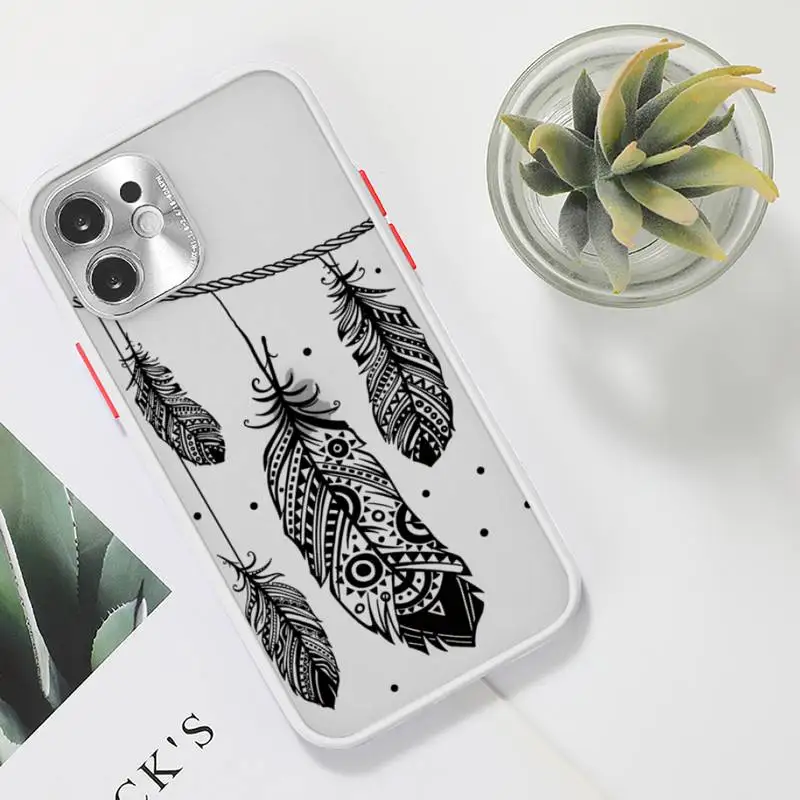 

Cute creative design pattern Phone Case For iPhone 12 11 Mini Pro XR XS Max 7 8 Plus X Matte transparent White Cover