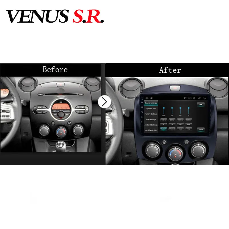 Автомобильный DVD-плеер VenusSR Android 8 1 GPS-навигация мультимедийный плеер для Mazda 2