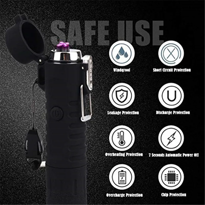 Светодиодный фонарик USB зарядка Зажигалка двойная дуга электрическая