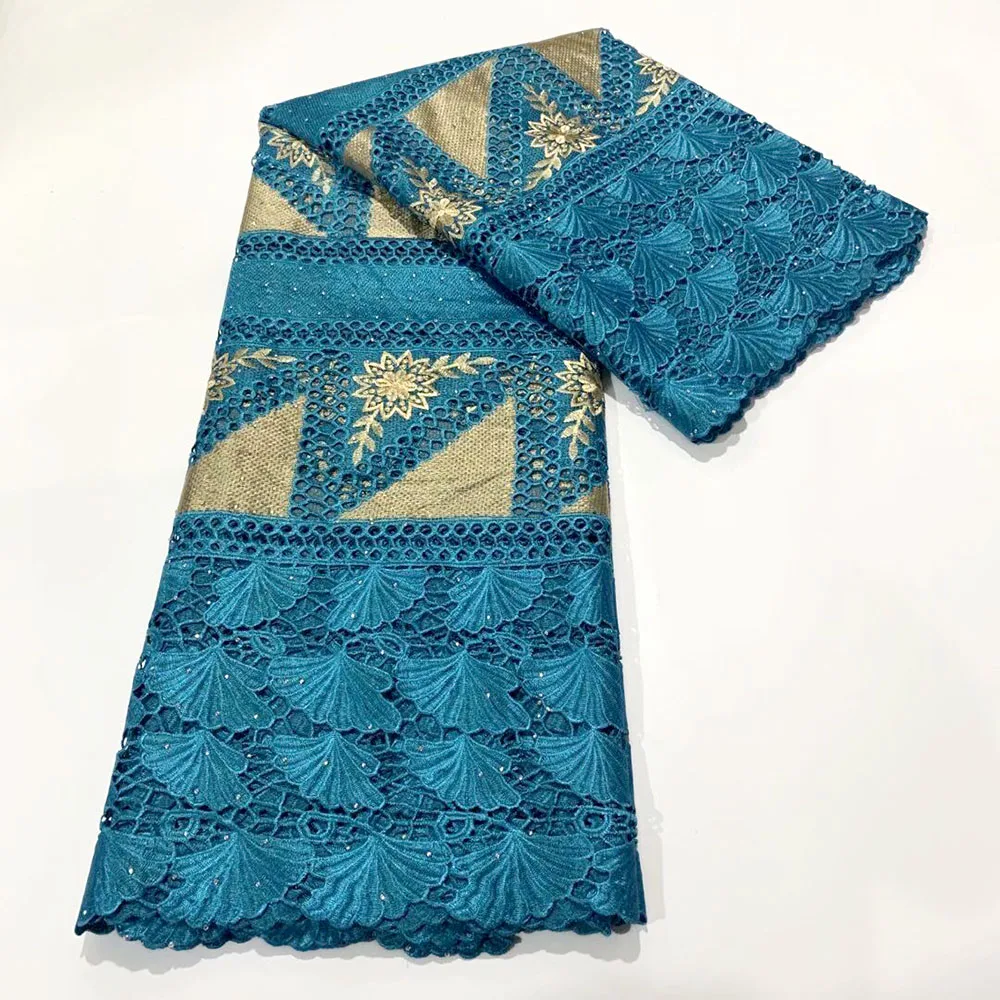 

Dark green water-soluble embroidery fabric French mesh African lace embroidery Nigerian lace suitable for high-end dress skirt