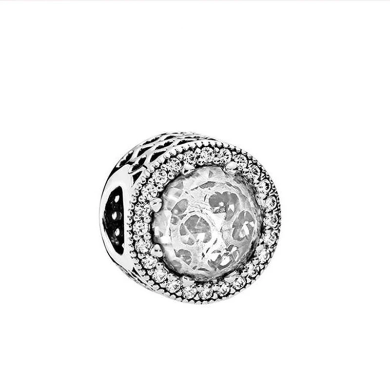 

BOFUER 925 Sterling Silver Bead White Shining Gems Charm Fit Original Pandora Charm Bracelet Jewelry For Women Pendant 442B