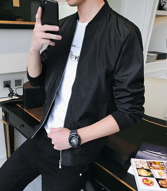 

JTFAN Autumn Bomber Jacket Men/Women Casual Solid Windbreaker Zipper Thin Hooded Coat Outwear Male Jacket
