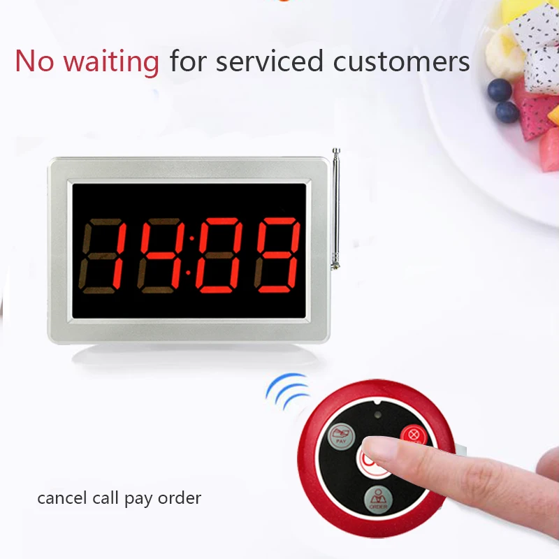 Беспроводной приемник для вызова Retekess + 10 кнопок в офисе и кафе|call button|pager systemwireless
