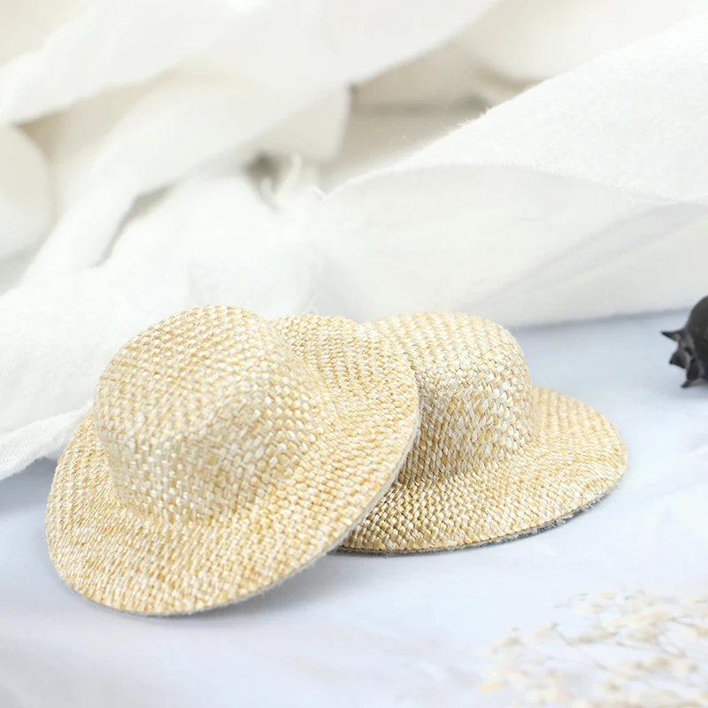 

Dollhouse Miniature Straw Hat Mini Doll Hat Doll House Ornament Hand Weaved