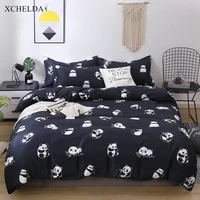 duvet cover set double queen twin black kawaii panda bedspread teens single bed sheet pillowcases bedding set family