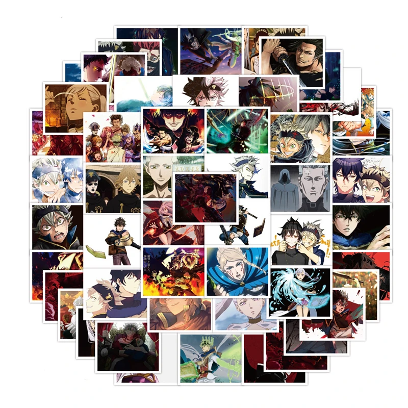 

52pcs Cartoon Black Clover Doodle Stickers DIY Laptop Guitar Motorcycle Luggage Skateboard Waterproof Graffiti Sticker Kid