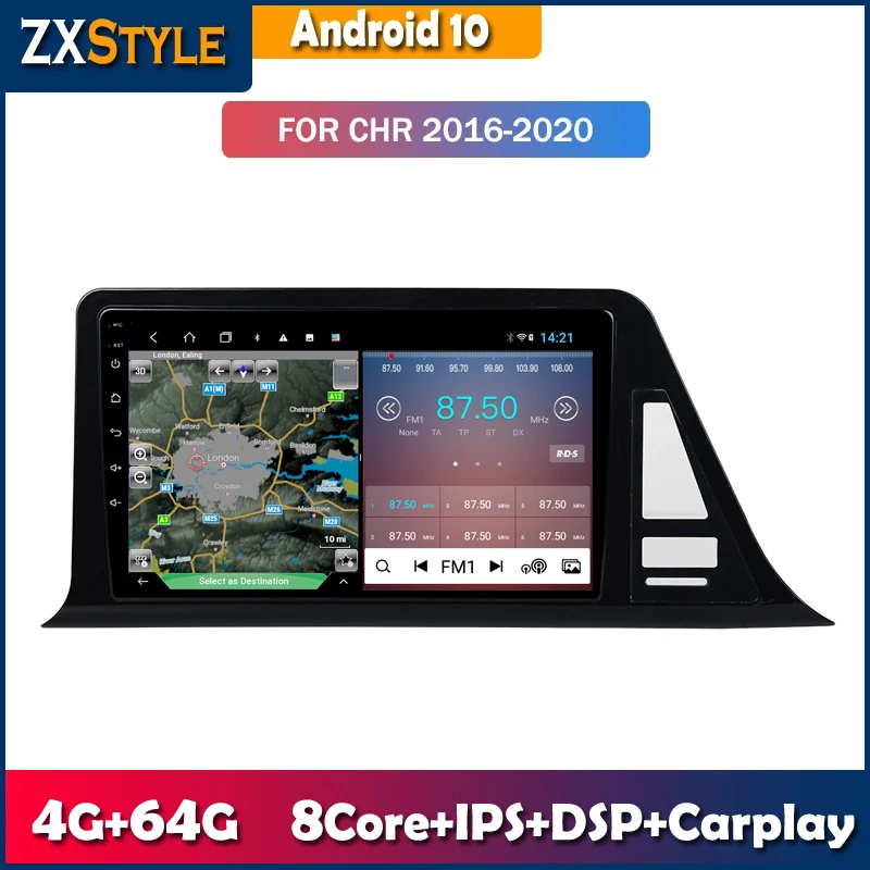4G + 64G для Toyota C-HR ЧР 2016-2018 автомобиля Android 10 стерео аудио GPS навигация