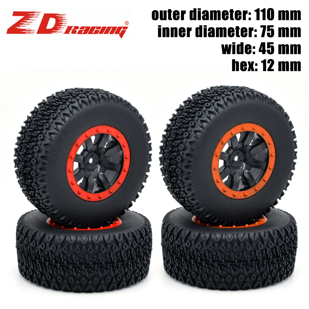 

ZD Racing 1/10 DBX-10 Traxxas Slash Redcat HSP Desert Buggy Short Course Truck RC Car 110mm Tires Wheels 12mm Hub Hex 7542 7543