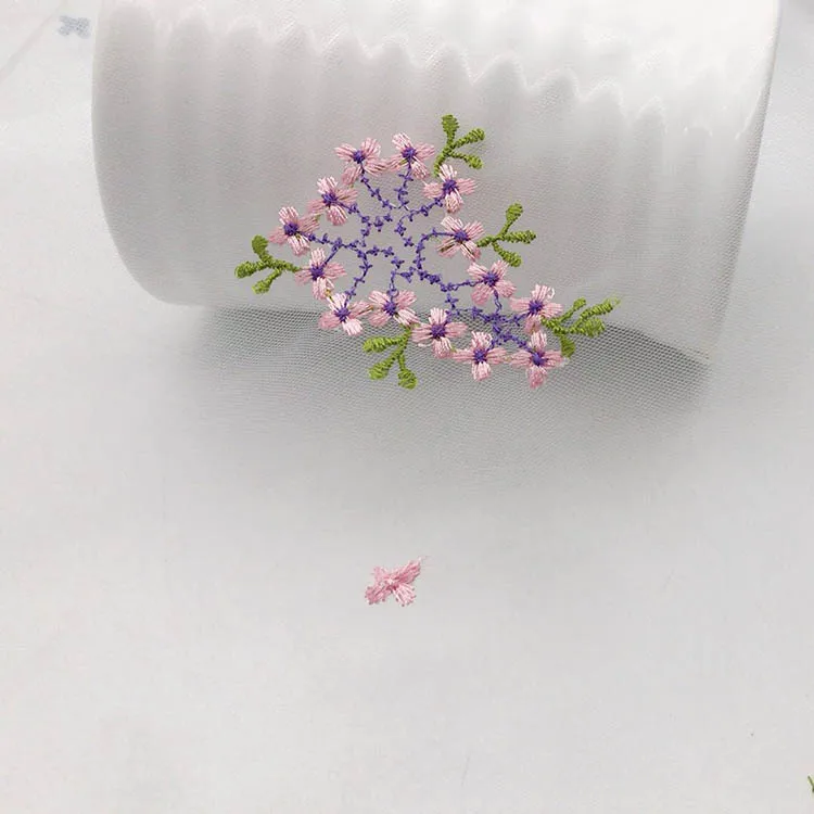 1 метр 130 см Цветочная вышивка сетчатая Тюлевая кружевная ткань юбка кружева