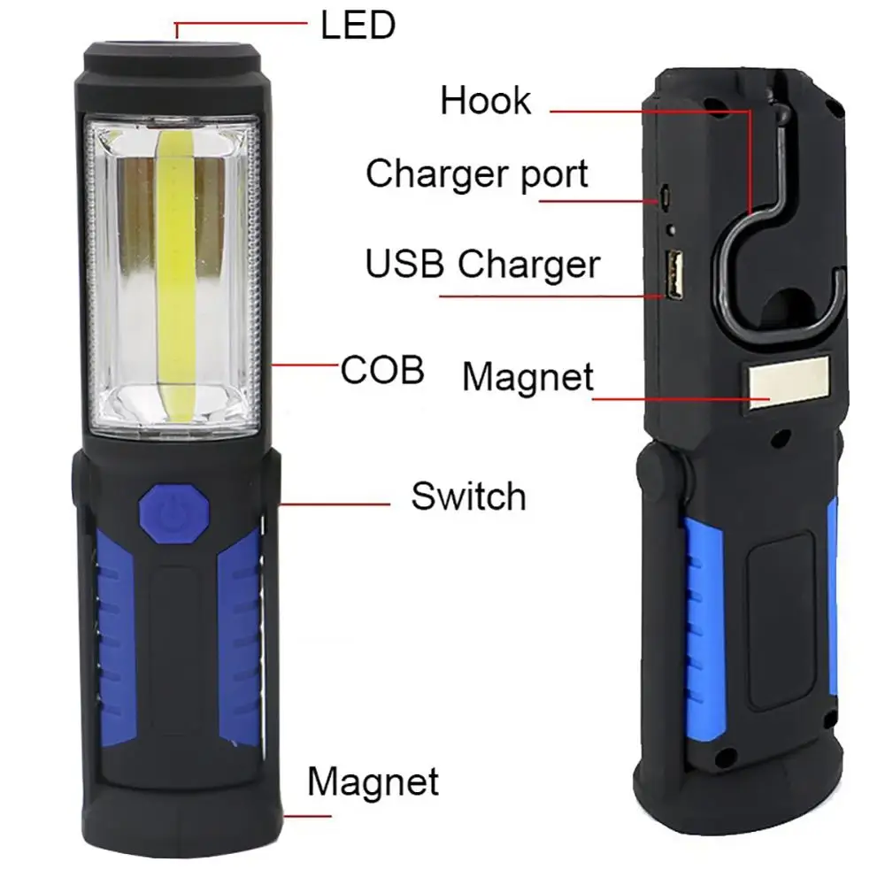 Переноссветильник светодиодная вспышка COB с USB-зарядкой светильник онарь на