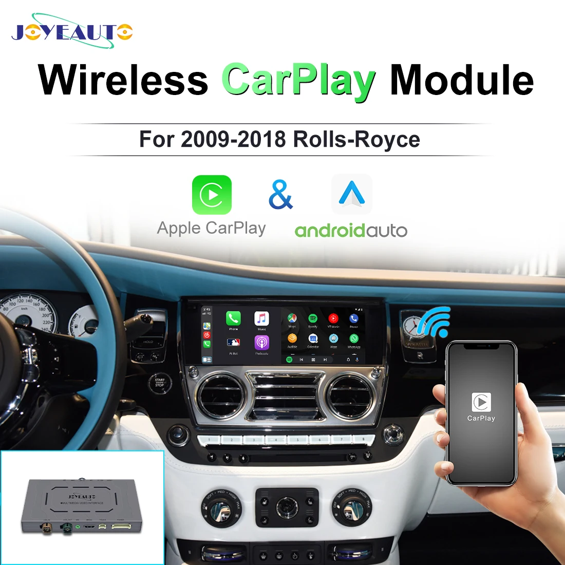 Joyeauto беспроводной Apple Carplay для Rolls Royce Wraith Ghost Dawn Cullinan Phantom 2009 2018 CIC NBT EVO Android Авто