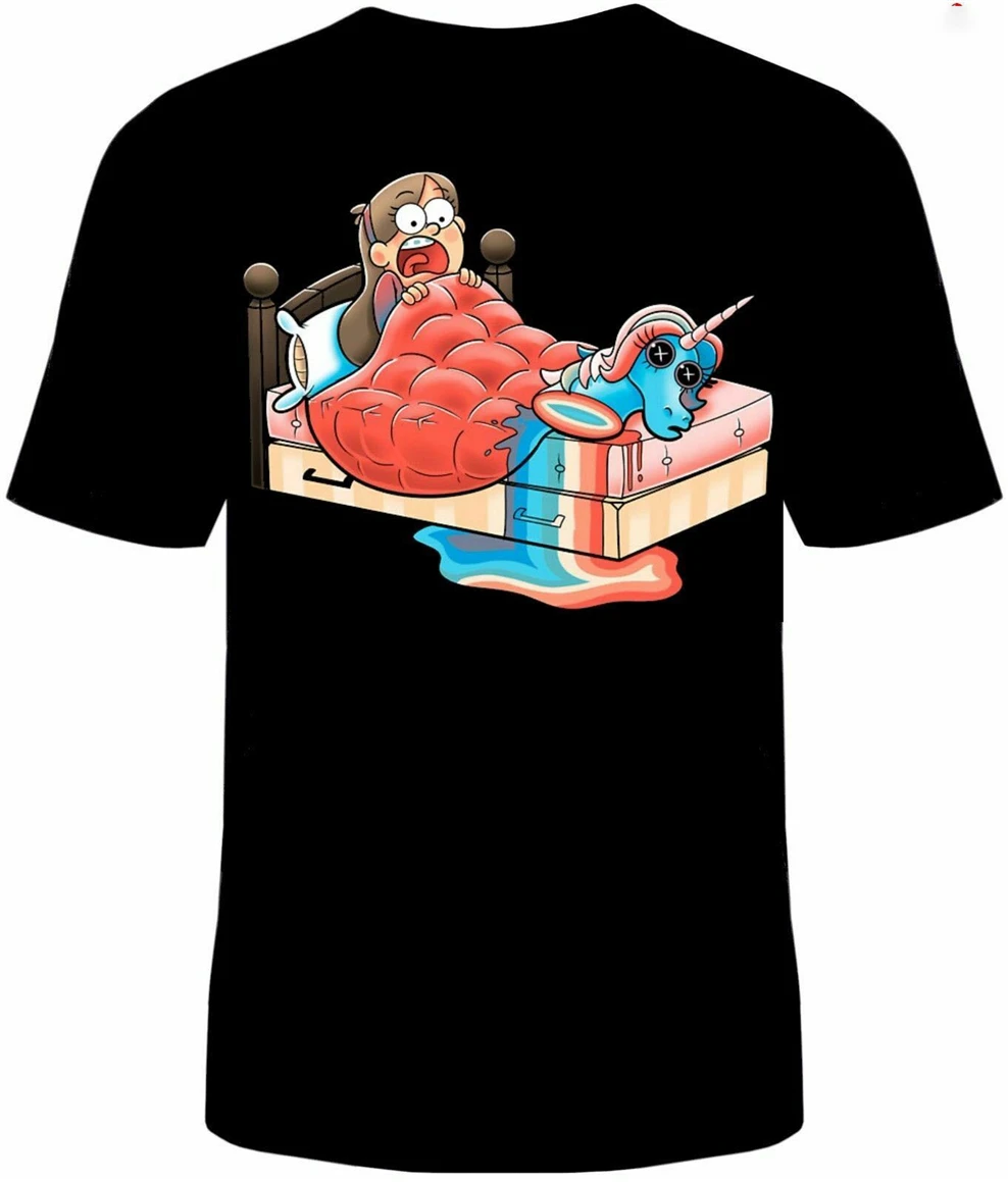 Neu Гравити Фолз Мэйбл Пайнс Единорог Футболка Унисекс Хлопок Смешной ТВ РАЗМЕР s