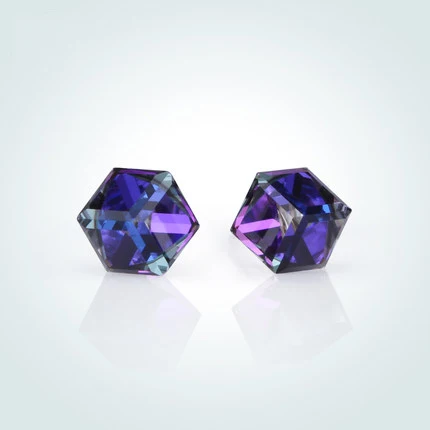 Warme Farben, 925 пробы, серебряные женские серьги, хорошее ювелирное изделие, простой маленький кубик, Кристальные серьги-гвоздики для девочек, Brincos - Цвет камня: as picture