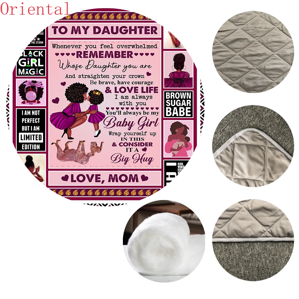 

To My Daughter Black Girl Quilt Blanket for Bed Soft Dropshipping