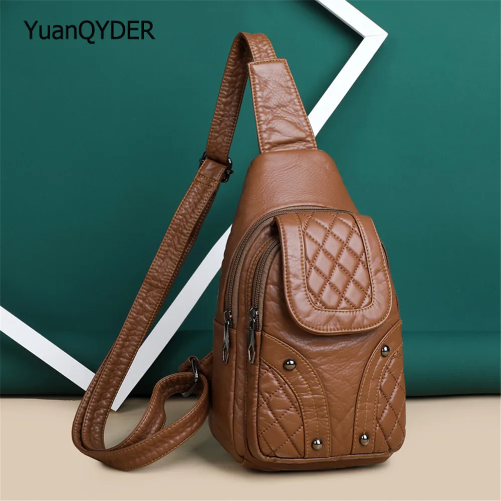 

Fashion Rivet Design Women Crossbody Bags High Quality PU Leather Ladies Shoulder Bag Solid Color Women's Travel Bag Bolso Mujer